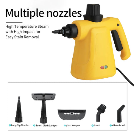 Powerful Handheld Steam Cleaner with Safety Lock for Multi-Surface Use