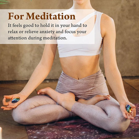 7 Chakra Thumb Worry Stone Set &ndash; Natural Meditation Aid