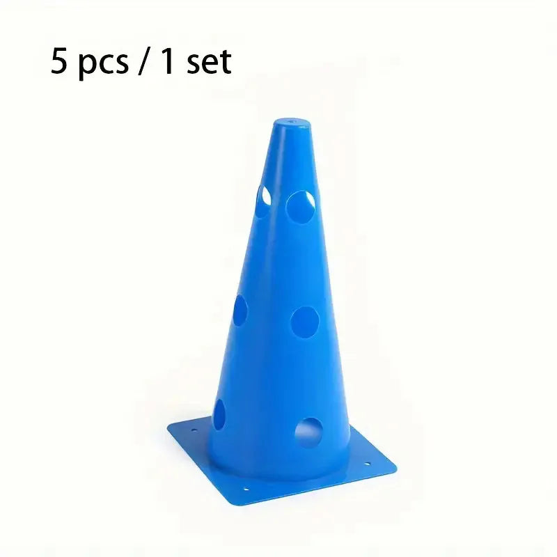 5pcs 32CM High-Visibility Perforated Sign Barrels for Training Blue (5pcs)