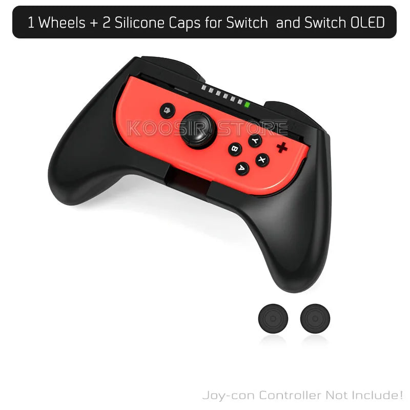 Nintendo Switch Game Accessories Set &ndash; Enhanced Gaming Experience with Joy Con Handle and Racing Steering Wheel 3 in 1