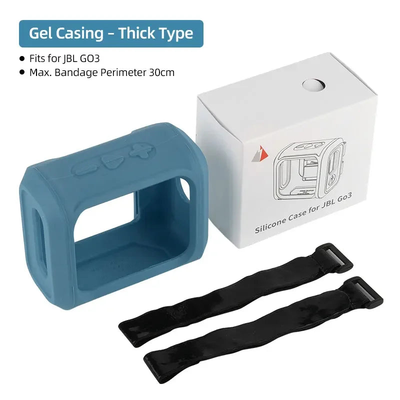 Bicycle Gel Bracket for JBL GO3 &ndash; Soft Protection with Easy Mounting Straps Blue for JBL-GO03 / CHINA