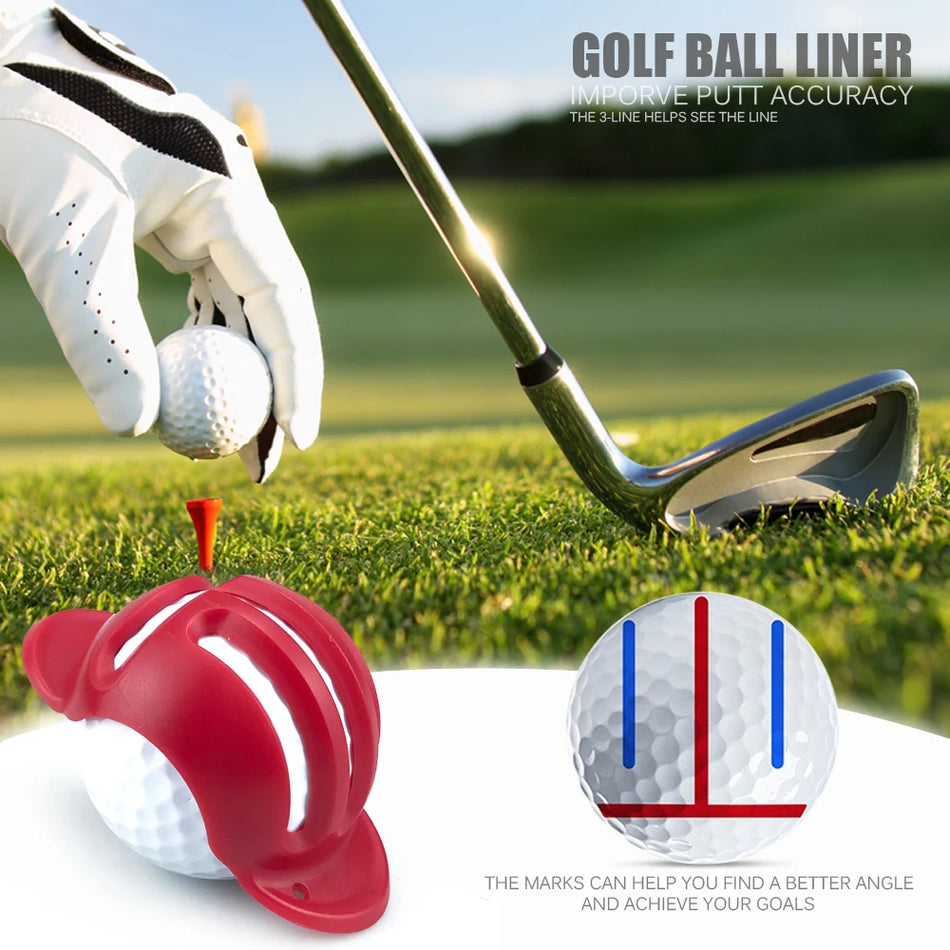 Marcatore per palline da golf a tre linee con strumento di allineamento per il putting