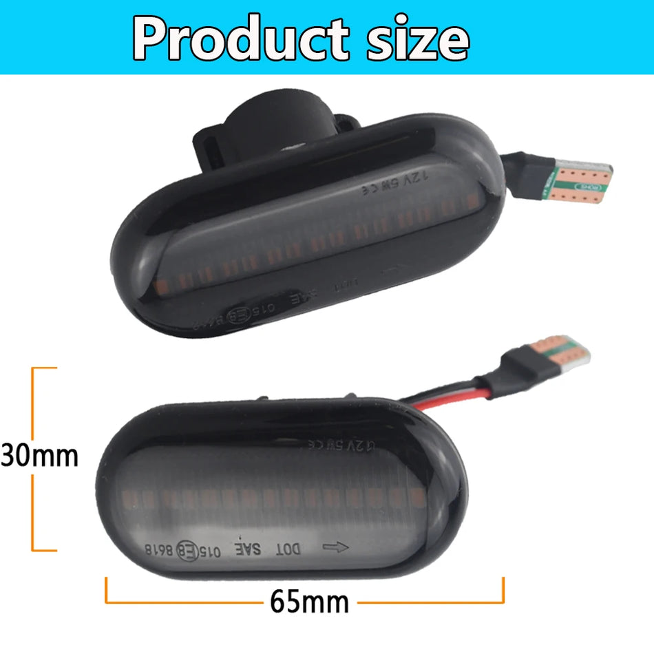LED dinamiskie pagrieziena signālu gaismas sānu marķieriem Renault Clio Kangoo, Dacia Logan