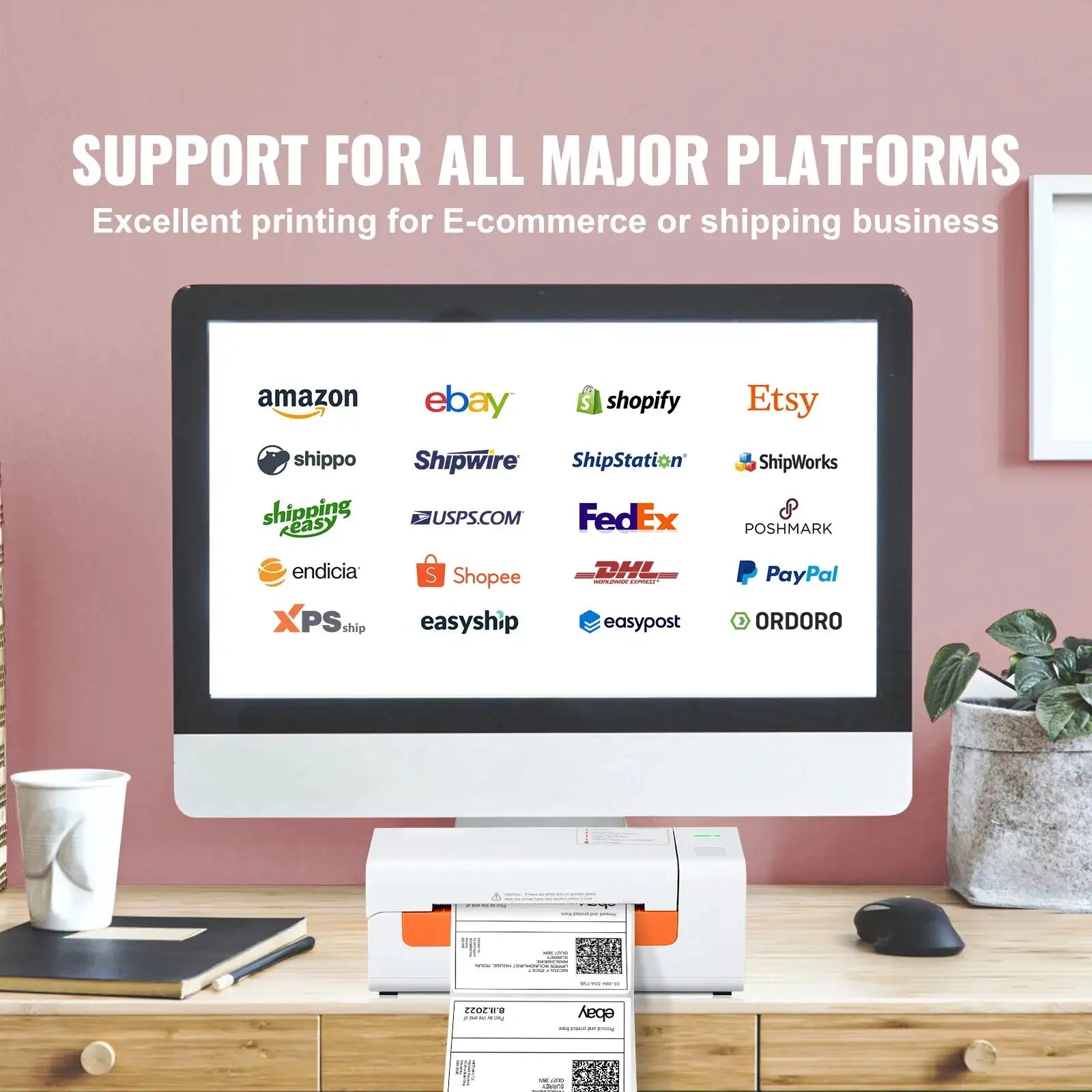 203DPI Desktop Thermal Label Printer USB Windows