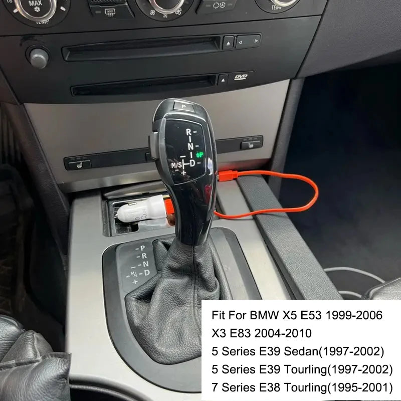 BMW LED Gear Knob for E46 E90 E60 Automatic Shift Lever, Black Silver