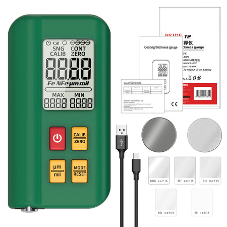 BSIDE T2 Coating Thickness Gauge &ndash; Wide Range 0.1um-1500um green / CHINA