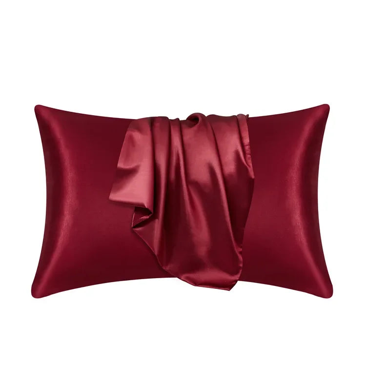 100% Silk Pillowcase by NoEnName_Null &ndash; Promotes Healthier Hair and Skin red / 51cmx76cm