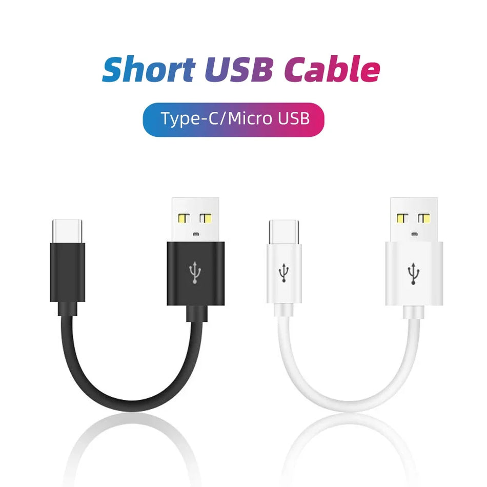 20cm Ultra Short USB A To USB C Cable &ndash; Fast Charge 3A