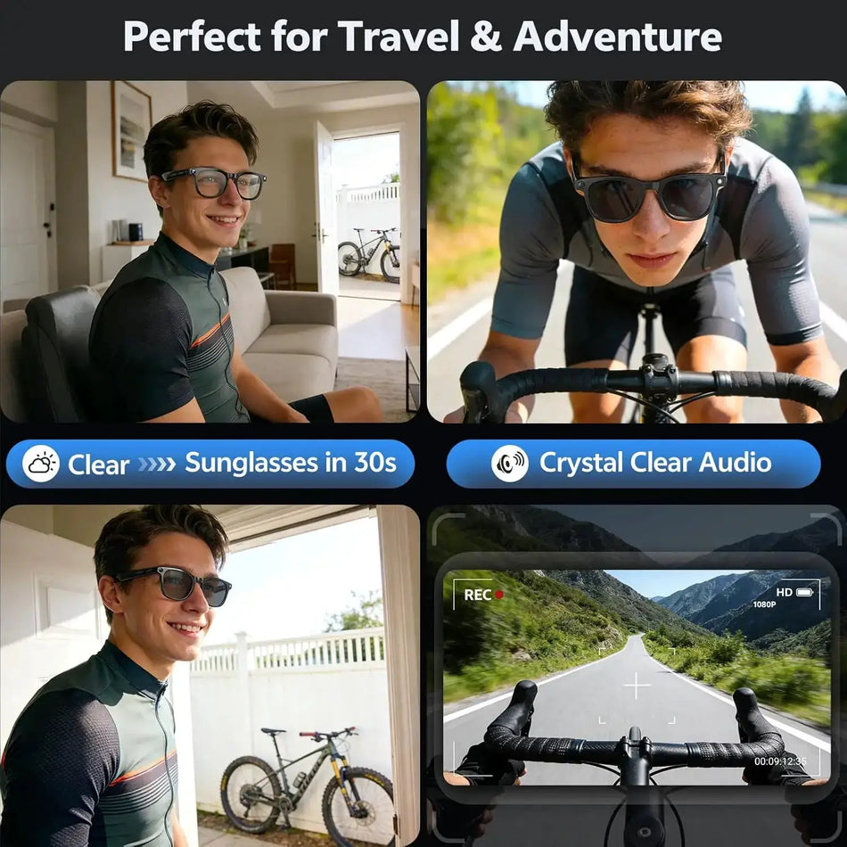 Smart Glasses With HD Camera, Bluetooth Audio And AI Translation by InterCyprus Trading Ltd