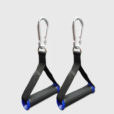 Multifunction Gym Resistance Bands Handles - Anti-slip Grip &amp; Strong Nylon 2Pcs-Blue-buckle