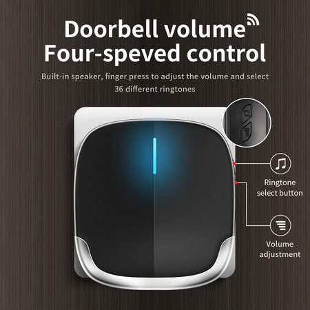 Wireless Doorbell Self Powered &ndash; Weatherproof Outdoor Use
