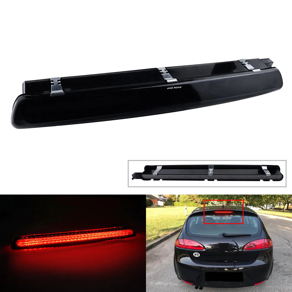 LED zadní vysoké třetí brzdové světlo pro SEAT Leon II MK2 1P, montáž s černým kouřovým sklem