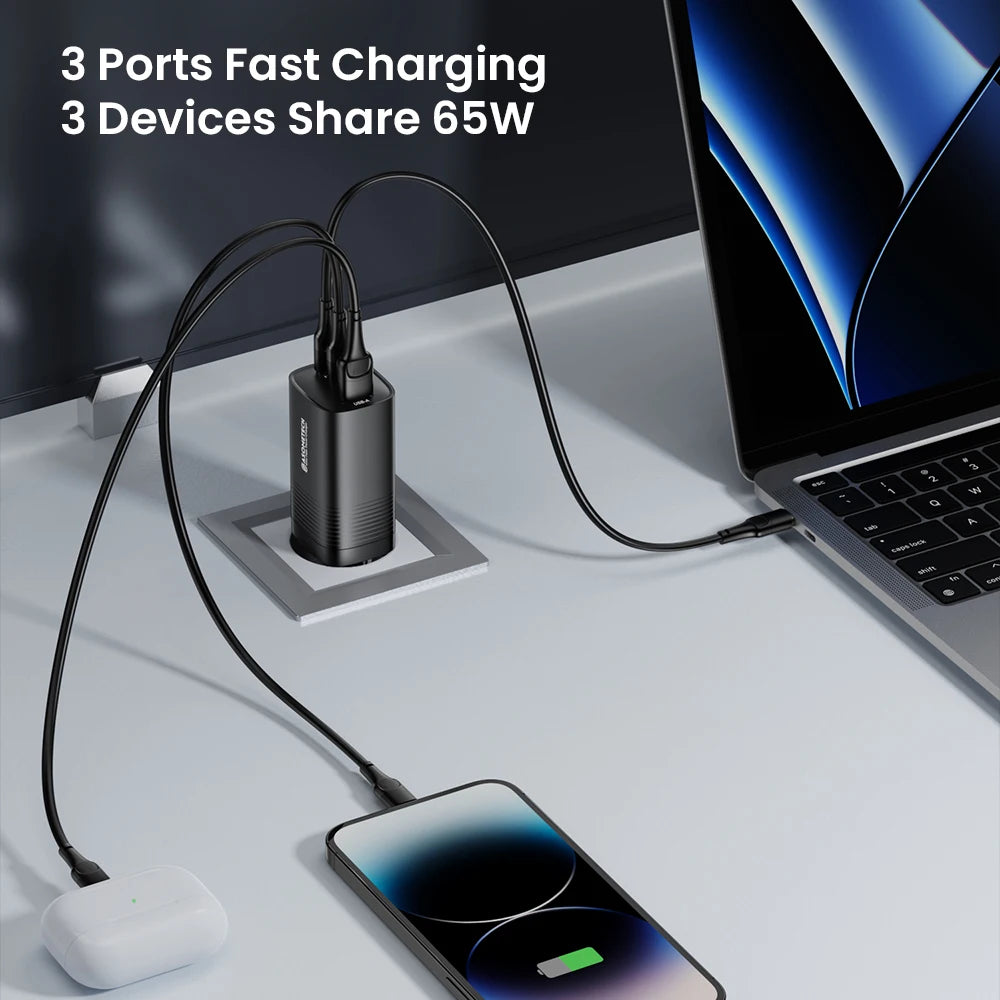 ASOMETECH 65W GaN USB C Charger &ndash; Ultra-Fast Quick Charge for All Devices
