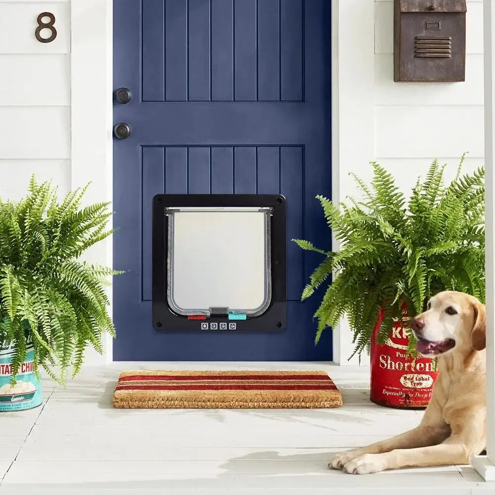 Smart Pet Door 4 Way Locking ABS Plastic Cat Dog Flap