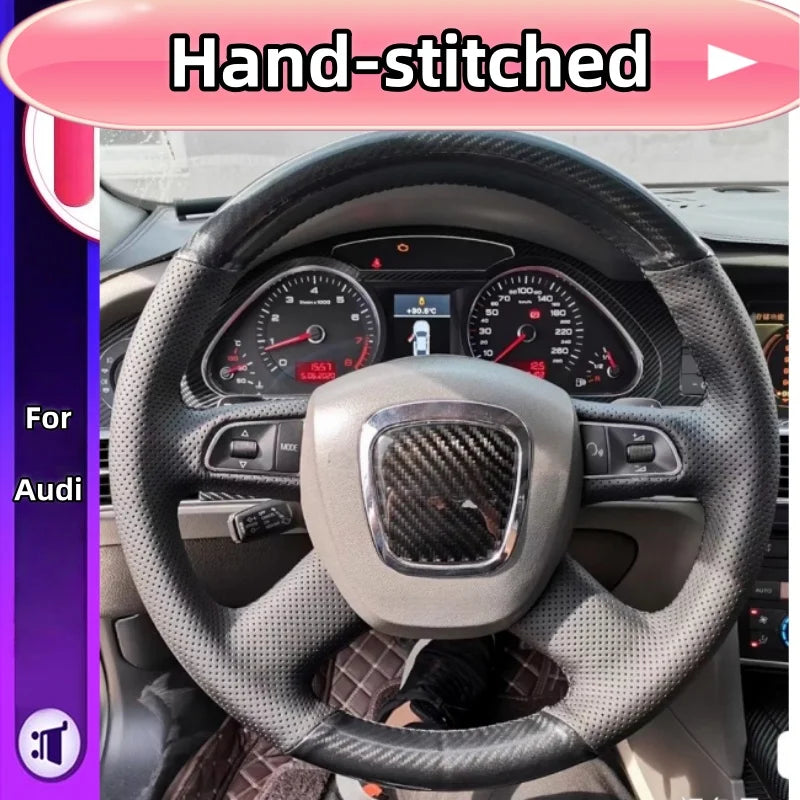 Oglekļa šķiedras stūres rata pārvalks Audi A4 B7 B8 A6 C6 Q7 Q5