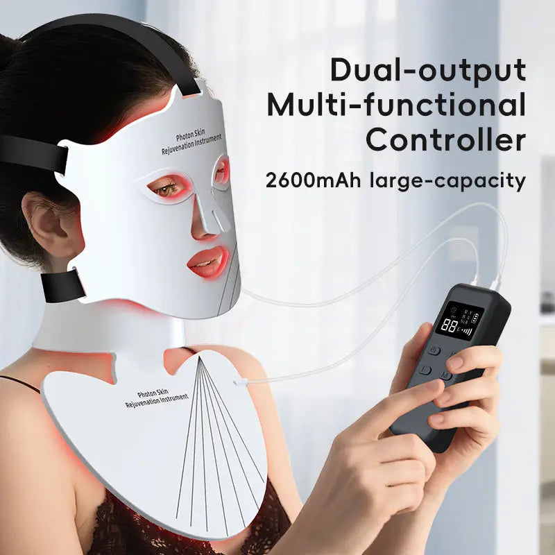 Rechargeable Red Light Therapy Mask With 8 Color LED For Anti Aging