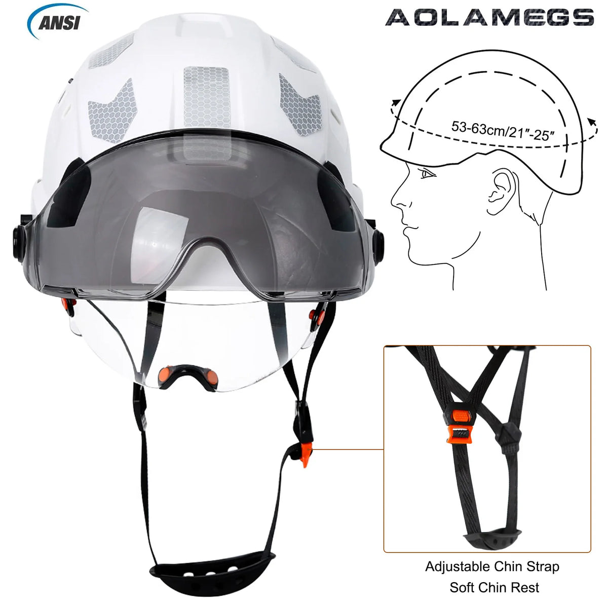 SF06 Safety Helmet - Reflective Stickers And Goggles