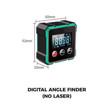 Magnetic Digital Angle Finder with Laser Gauge &amp; Level Features No Laser