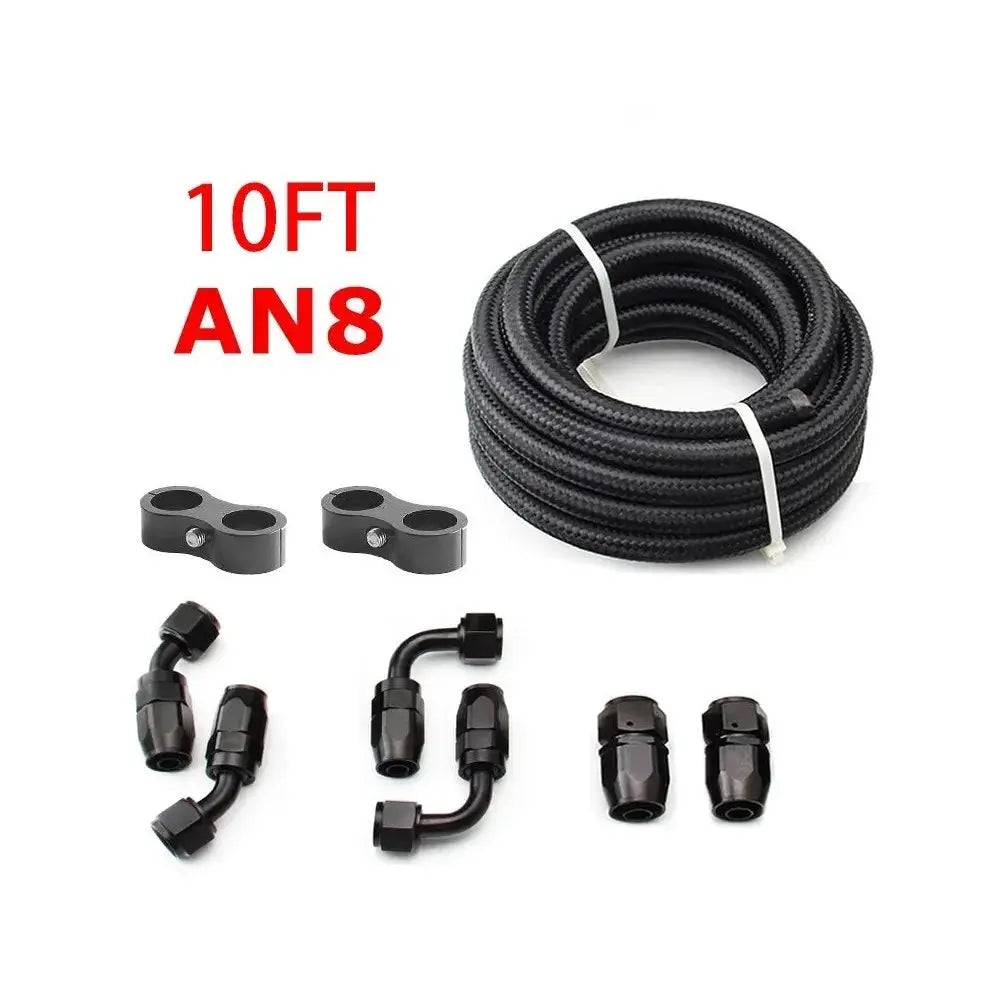 3M AN6/AN8/AN10 CPE Oil Fuel Fittings Hose End 0+45+90+180 Degree Oil Adaptor Kit AN6 Braided Oil Fuel Hose Line With Clamps by InterCyprus Trading Ltd