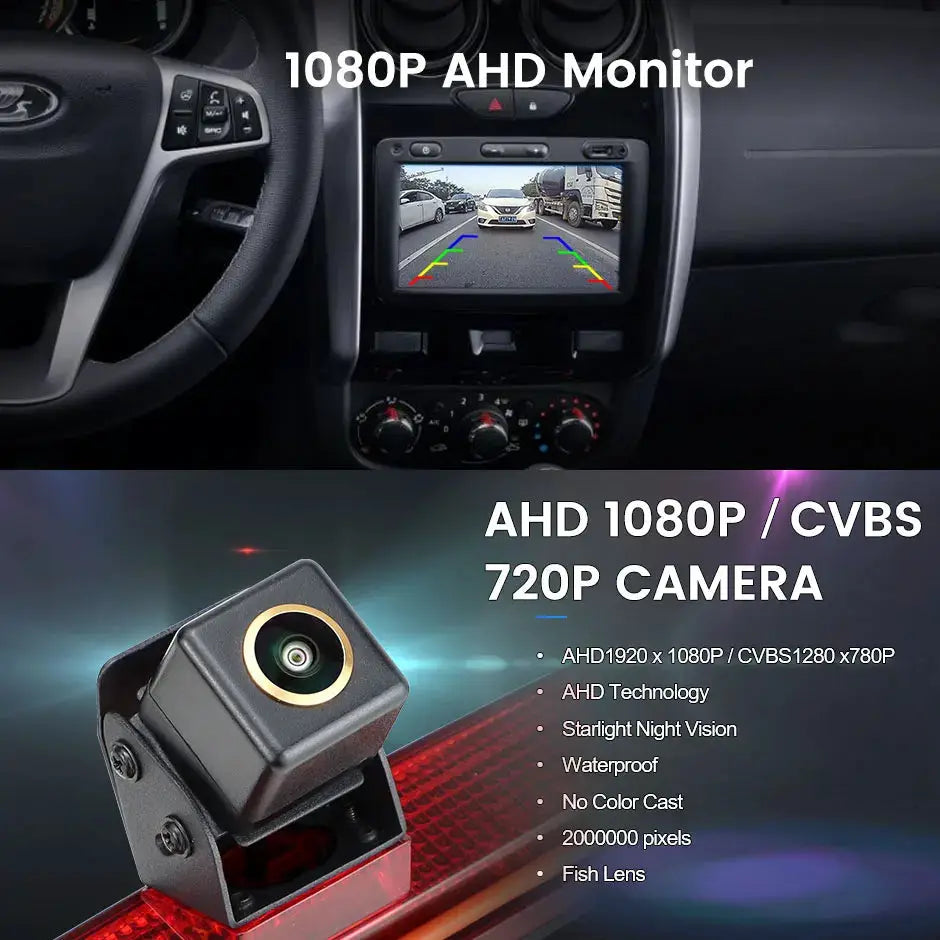 GreenYi 170° AHD 1080P Brake Light Reverse Camera For Lada Largus Cross/Dacia Dokker 2012-2025 3rd Third Backup Parking Camera by InterCyprus Trading Ltd