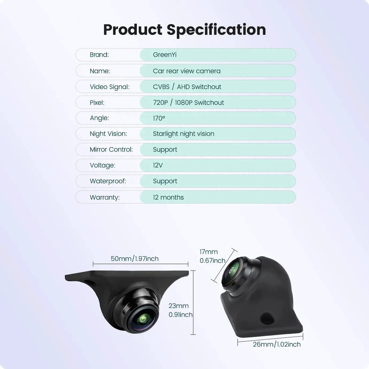 AHD 1080P Car Rear View Camera With Night Vision And 170 Degree Lens by InterCyprus Trading Ltd