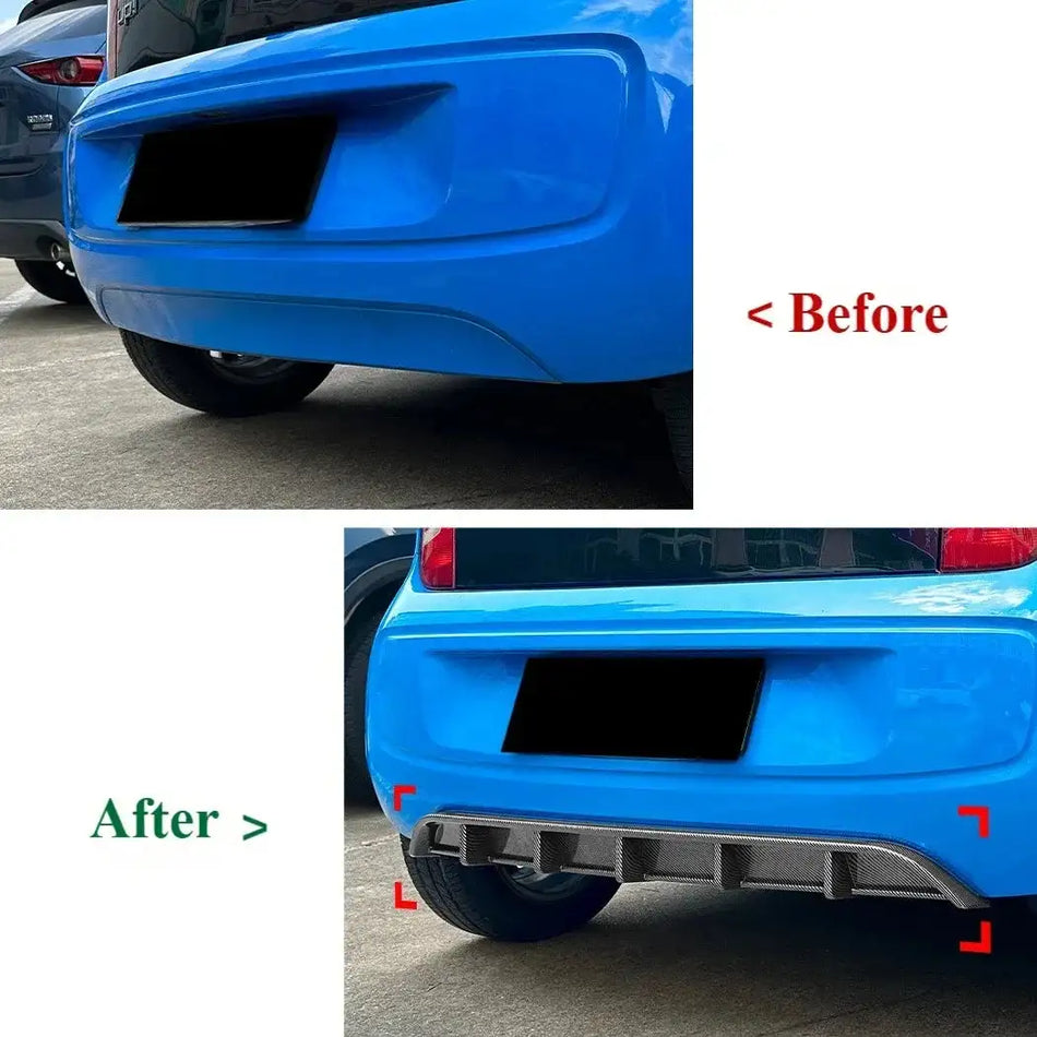 Комплект за заден дифузьор VW Up 2011-2015 Гланцово черен ABS ъпгрейд