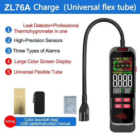 Gas Leak Detector With LCD Display And Alarm For Methane LPG ZL76A