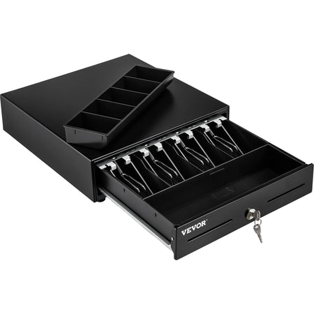 SucceBuy 13 Inch Cash Drawer &ndash; Removable Tray and 2 Keys