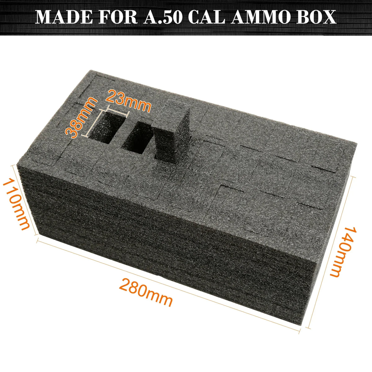 AMMO 50-P Plastic Box - Foam Pistol Magazine Holder