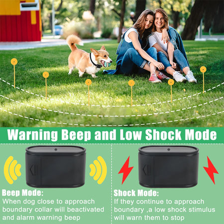 Electric Dog Fence System with Training Collar - Waterproof &amp; Adjustable