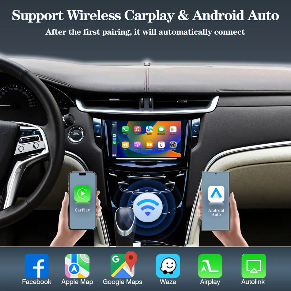 Autotop Trådlös CarPlay Android Auto Gränssnitt Box Cadillac