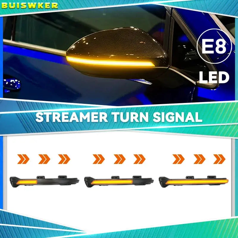 Smoked Dynamic Side Mirror Turn Signal Lights for VW Golf 7 MK7 GTI by InterCyprus Trading Ltd