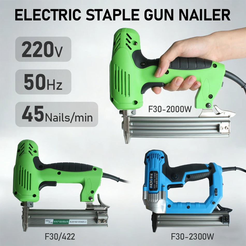 Pistola de Unhas Elétrica e Grampeador Portátil para Ferramentas de Carpintaria 220V