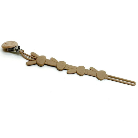 Silicone Pacifier Chain &ndash; Anti-Drop Teether Clip light brown