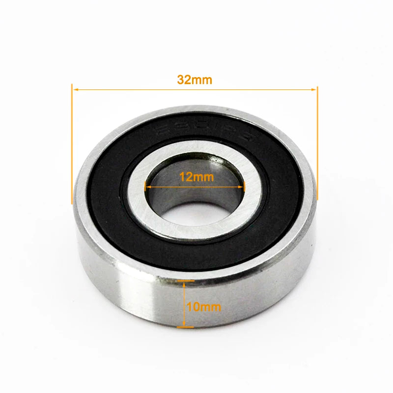 6200 Series Chrome Steel Bearings 2RS &ndash; Grease Lubricated 6201-2RS 12X32X10mm / CHINA / 2Pcs