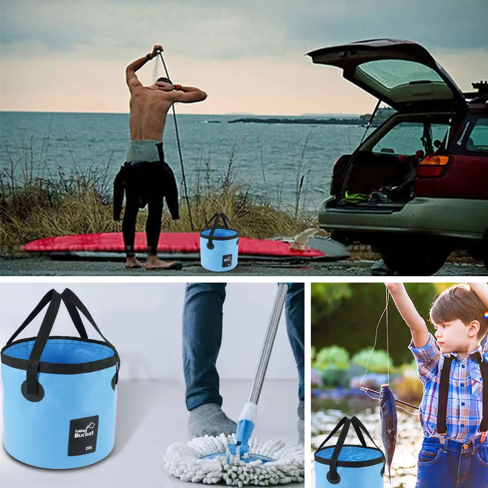 20L Waterproof Folding Bucket, Portable Collapsible Container
