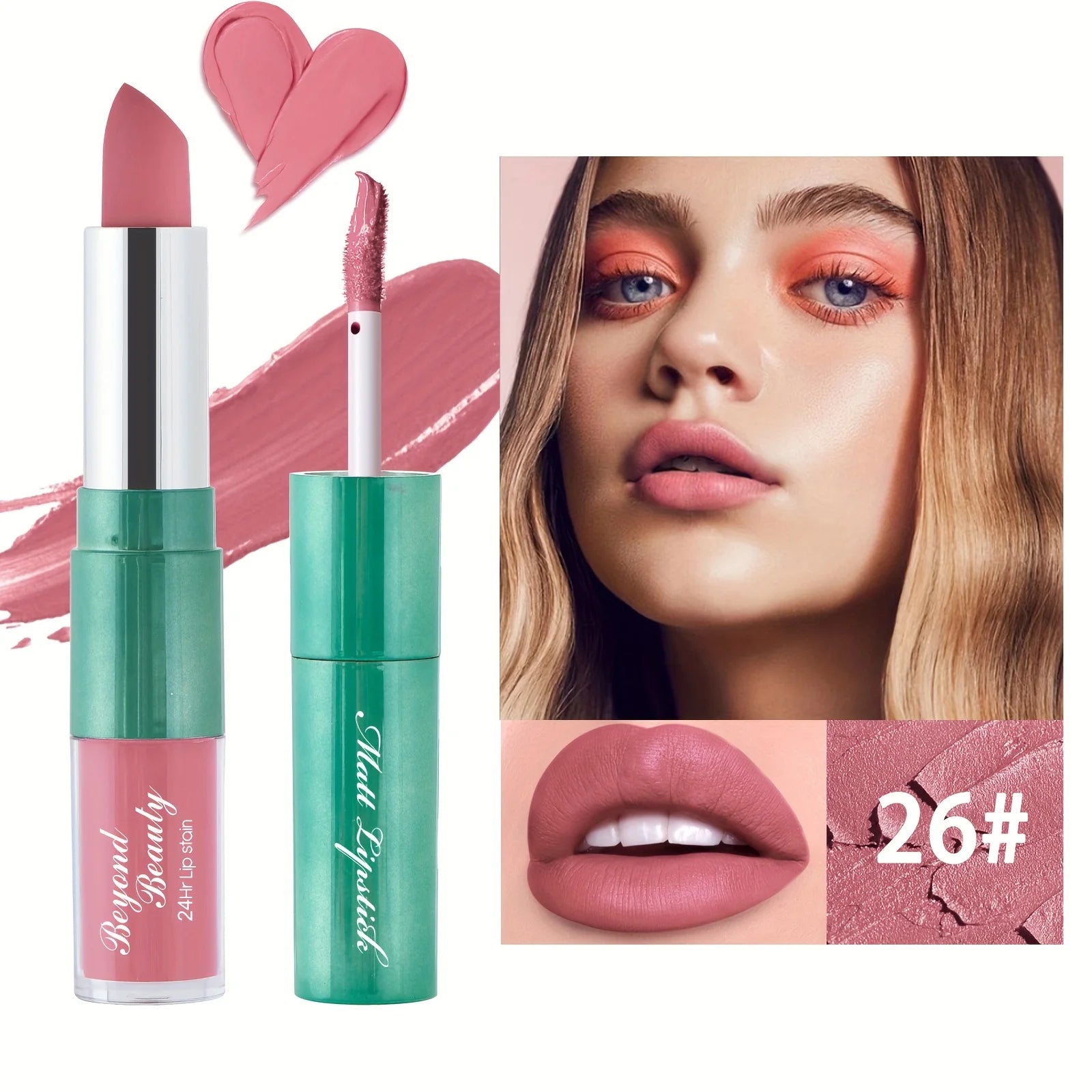 Dual Head Long-Wear Matte Lipstick + Liquid Gloss 26