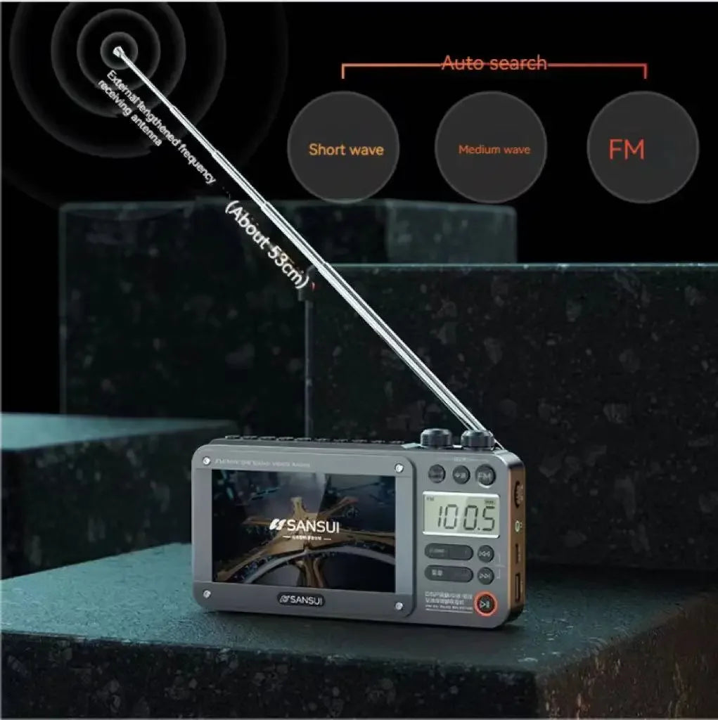 Portable 7-inch LED Display Radio with Bluetooth, MP4 &amp; E-books