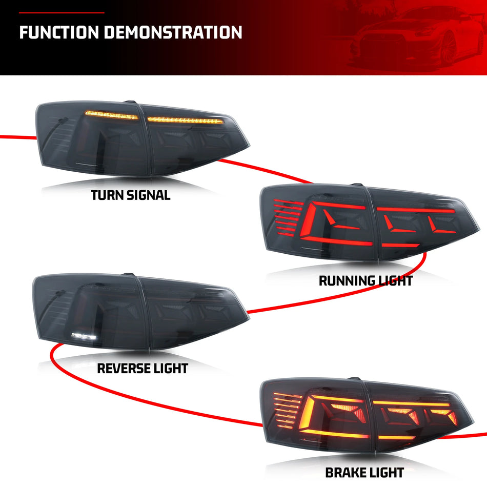 Φώτα Οπισθοπορείας LED Volkswagen Jetta MK6 2015-2018 με Σειριακά Σήματα