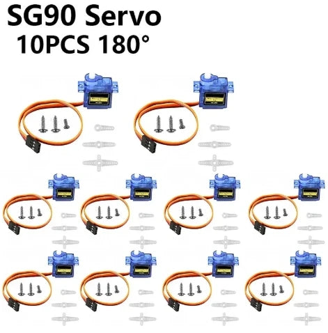 SG90 9G Micro Digital Servo Motor &ndash; 180/360 Degree Rotation for RC Helicopters and Airplanes SG90 180Deg 10PCS