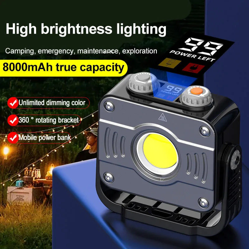 8000mAh Work Floodlight &ndash; Ultra Bright COB Camping Lantern