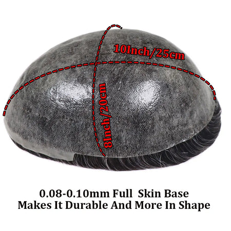Bfirehair 0.08-0.10MM Full Skin PU Men&rsquo;s Toupee with V Loop Remy Hair