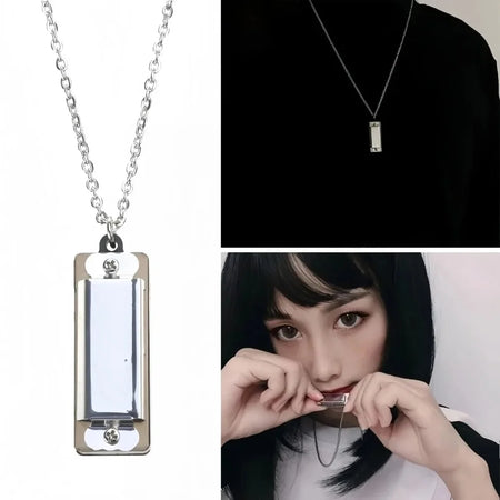 Mini Harmonica Necklace &ndash; Unisex Niche Design Pendant