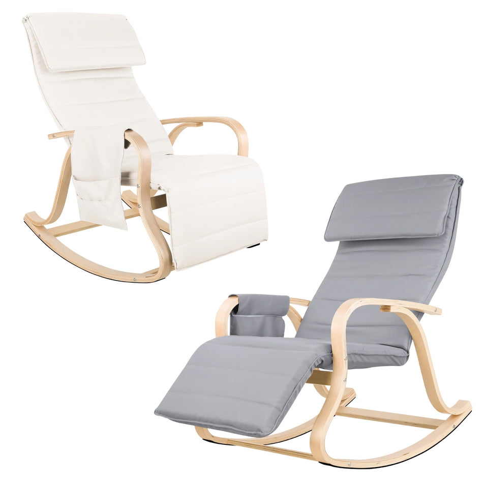 Кресло-качалка для кормления Getone с подлокотниками и подножкой, серое
