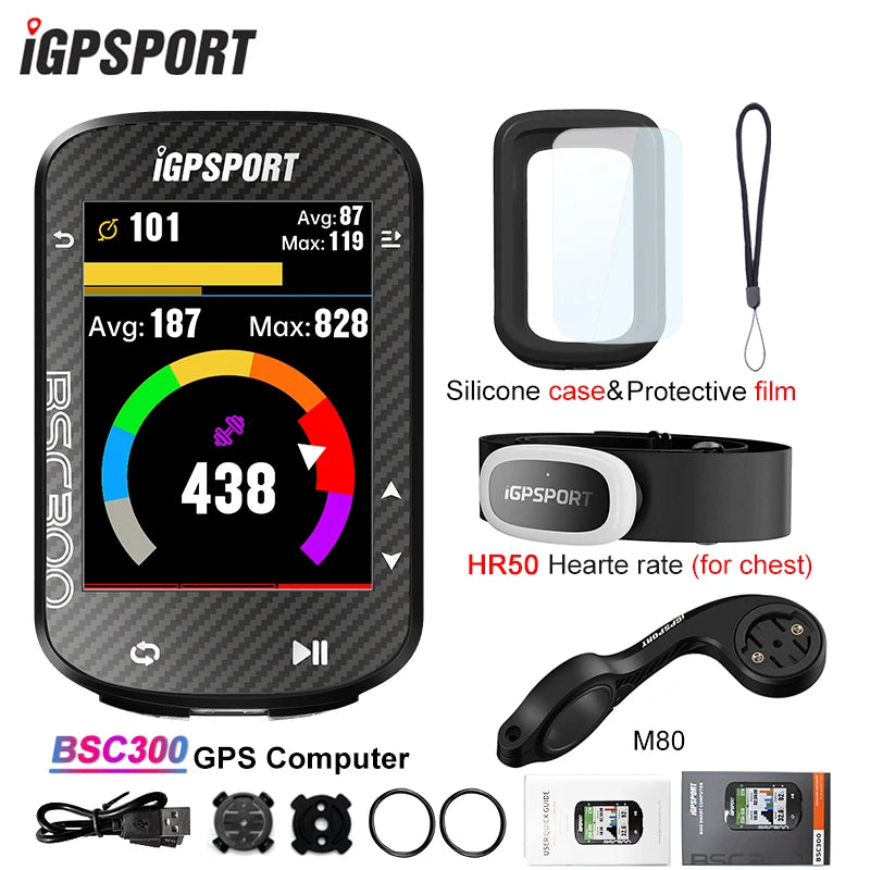 iGPSPORT BSC300 &ndash; GPS Navigation with Offline Maps BSC300 with HR50