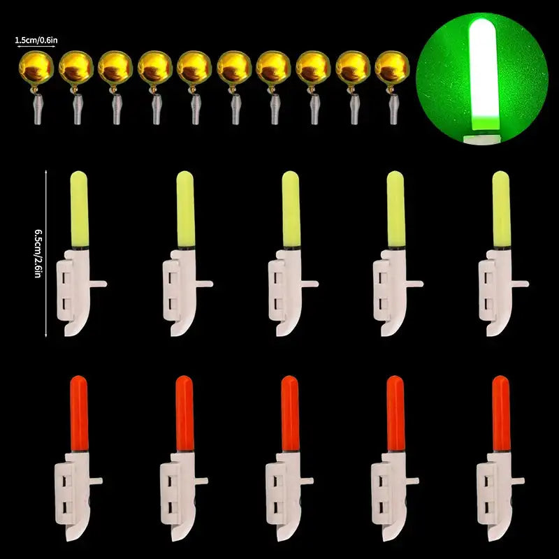 5Pcs Electronic Fishing Light Bite Alarm Rod Bell USB Charge mixed 10pcs