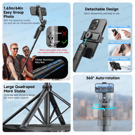 C17 Tripod for Mobile Phone Camera &ndash; 360 Degree Rotation with Wireless Remote