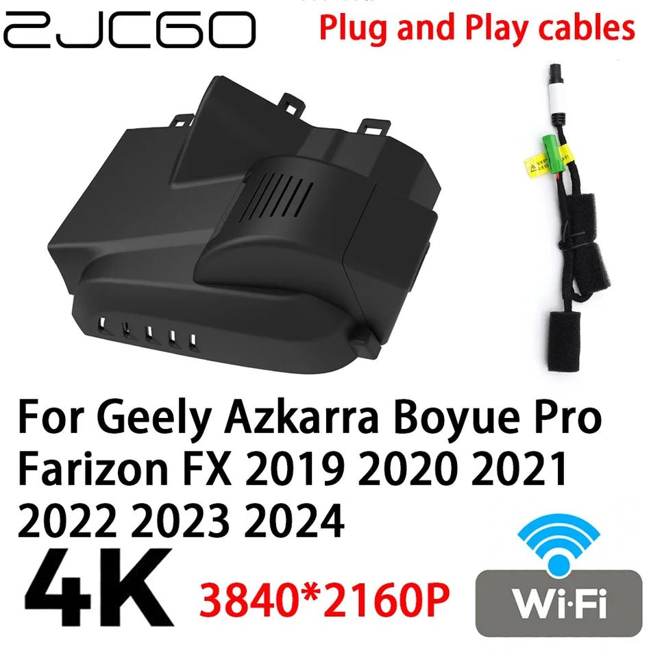 Caméra de Tableau de Bord Geely Azkarra Boyue Pro Enregistreur Vidéo 4K 2160P avec Plug and Play