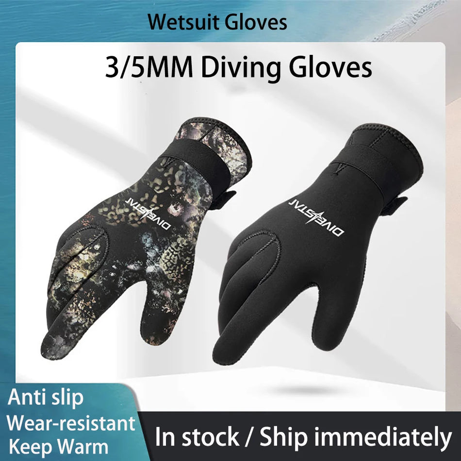 3mm/5mm Wetsuit Gloves Thermal Anti Slip Neoprene Scuba Surfing Diving Camo Gloves For Spearfishing Swimming Rafting Kayaking