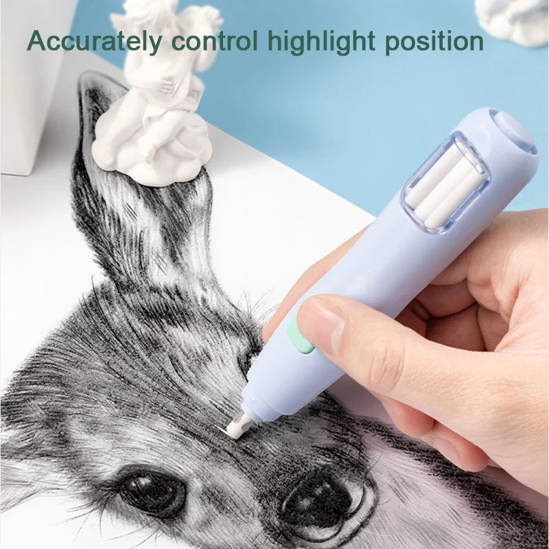 Deli Adjustable Electric Eraser for Artists and Students with Rubber Refills